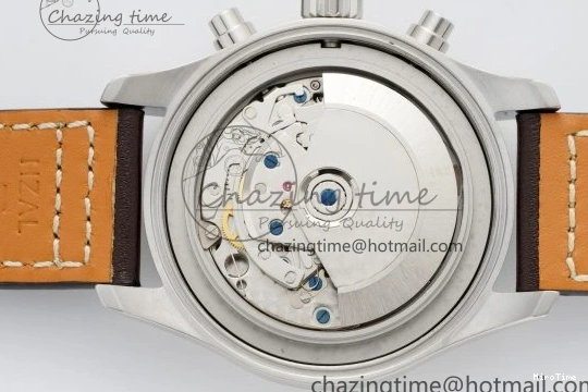 MIROTIME 0319 Bright Pilot Chrono SS AZF 1:1 Best Edition Green Dial on Brown Leather Strap A 7059